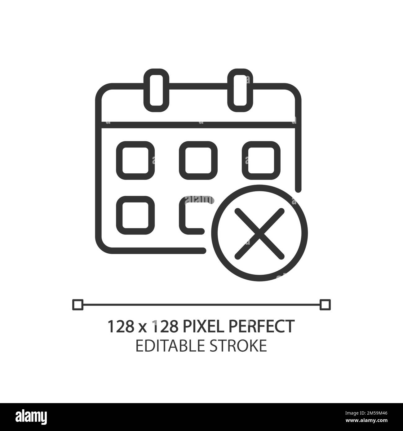 decline-event-in-calendar-pixel-perfect-linear-icon-stock-vector-image