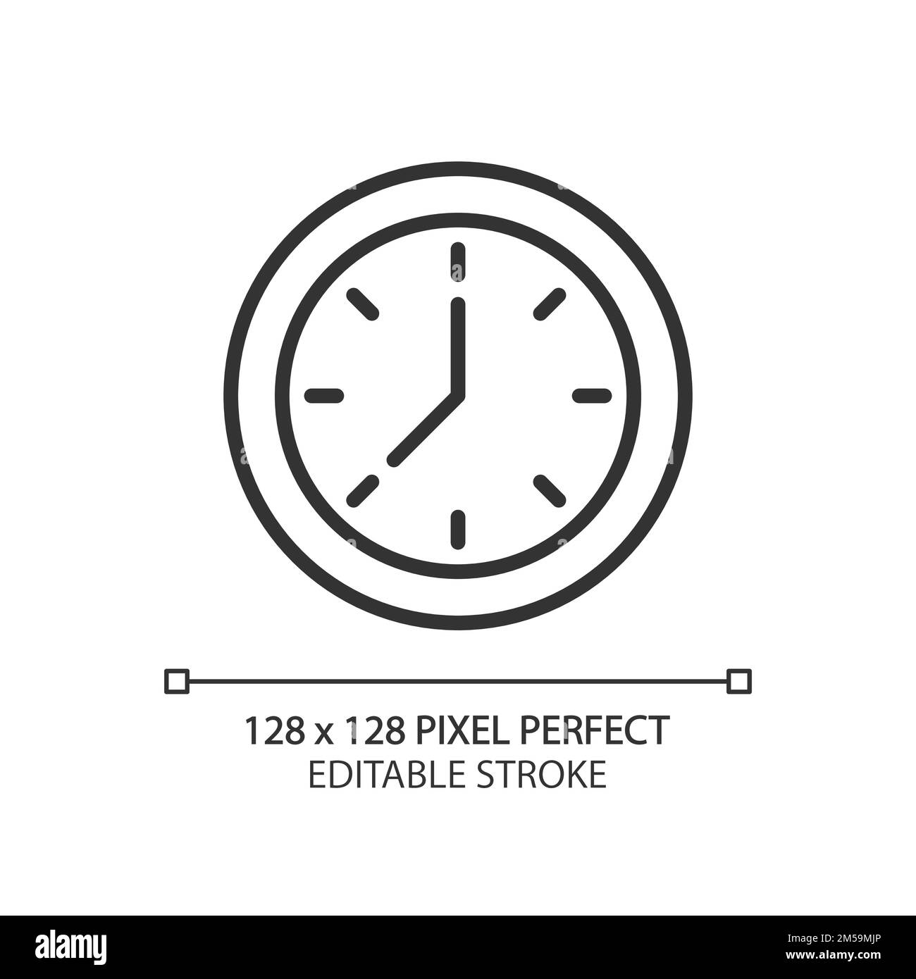 Clock face pixel perfect linear icon Stock Vector Image & Art Alamy