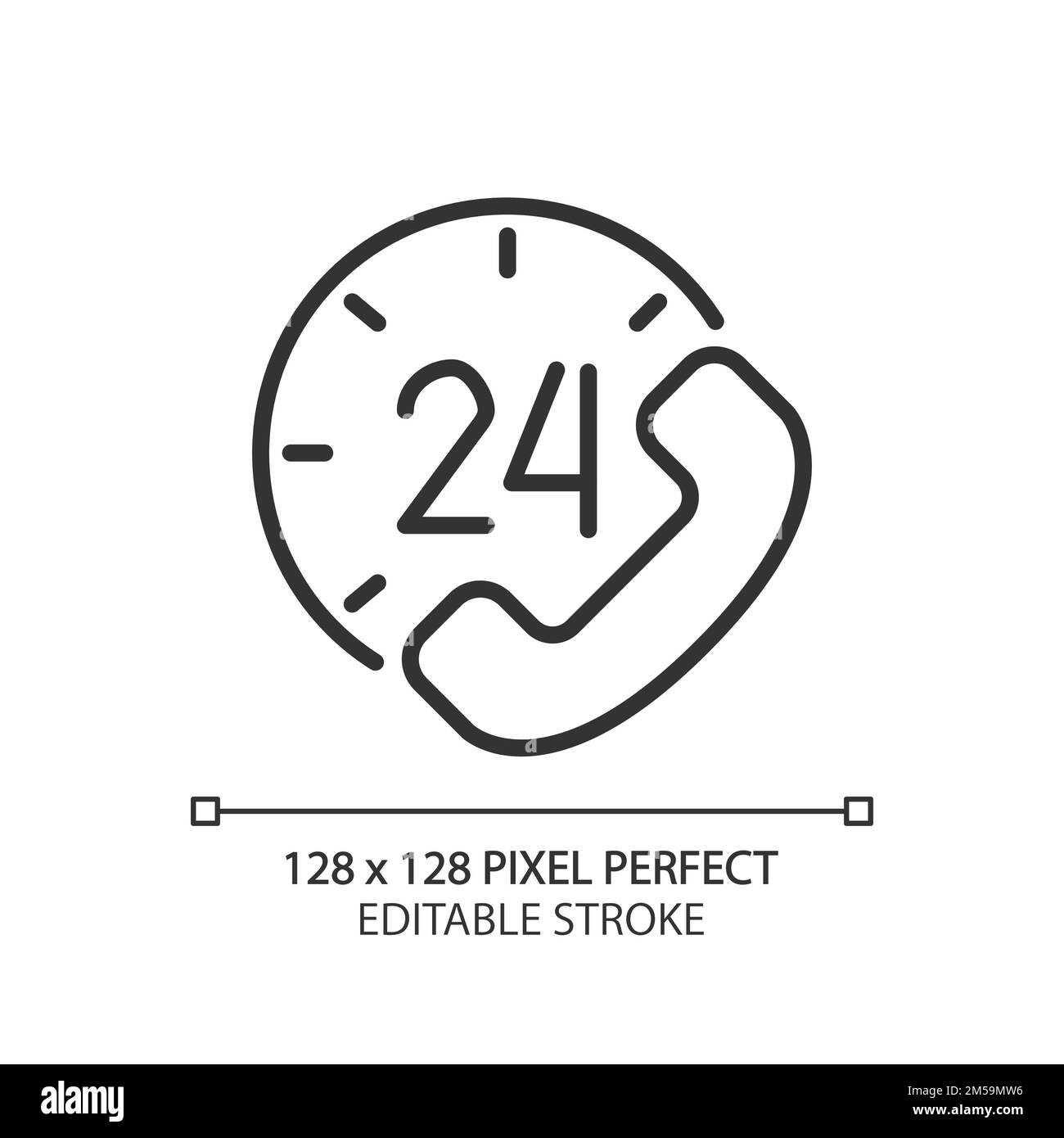 Roundtheclock support pixel perfect linear icon Stock Vector Image