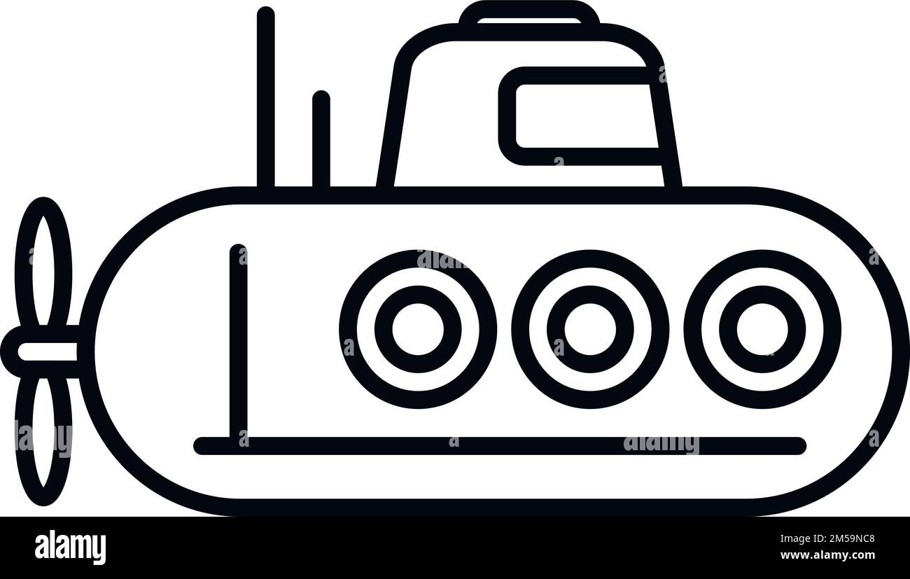 Periscope submarine icon outline vector. Underwater boat. Ocean deep ...