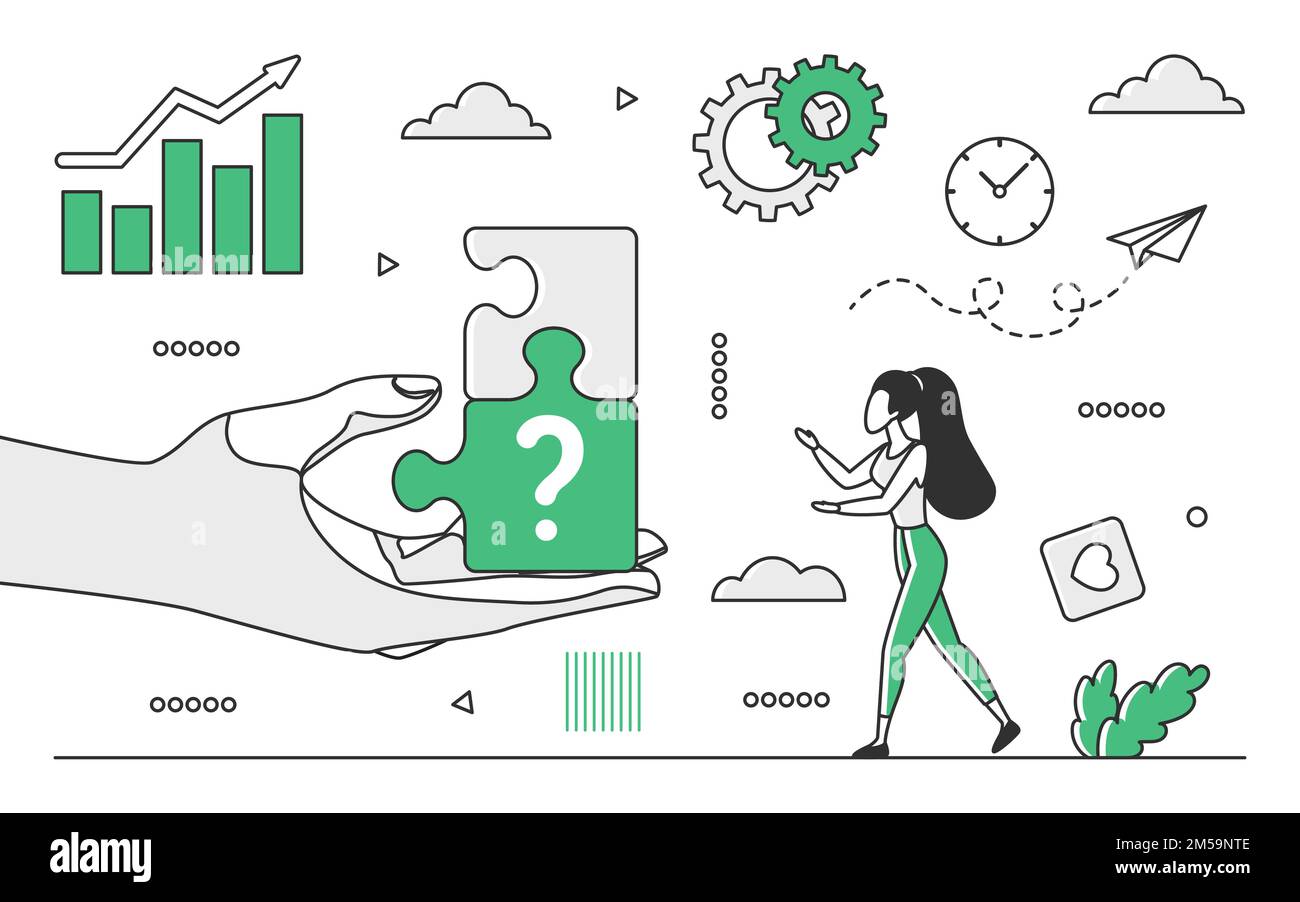 Find solution process. Challenge and problem solving, creative thinking ...