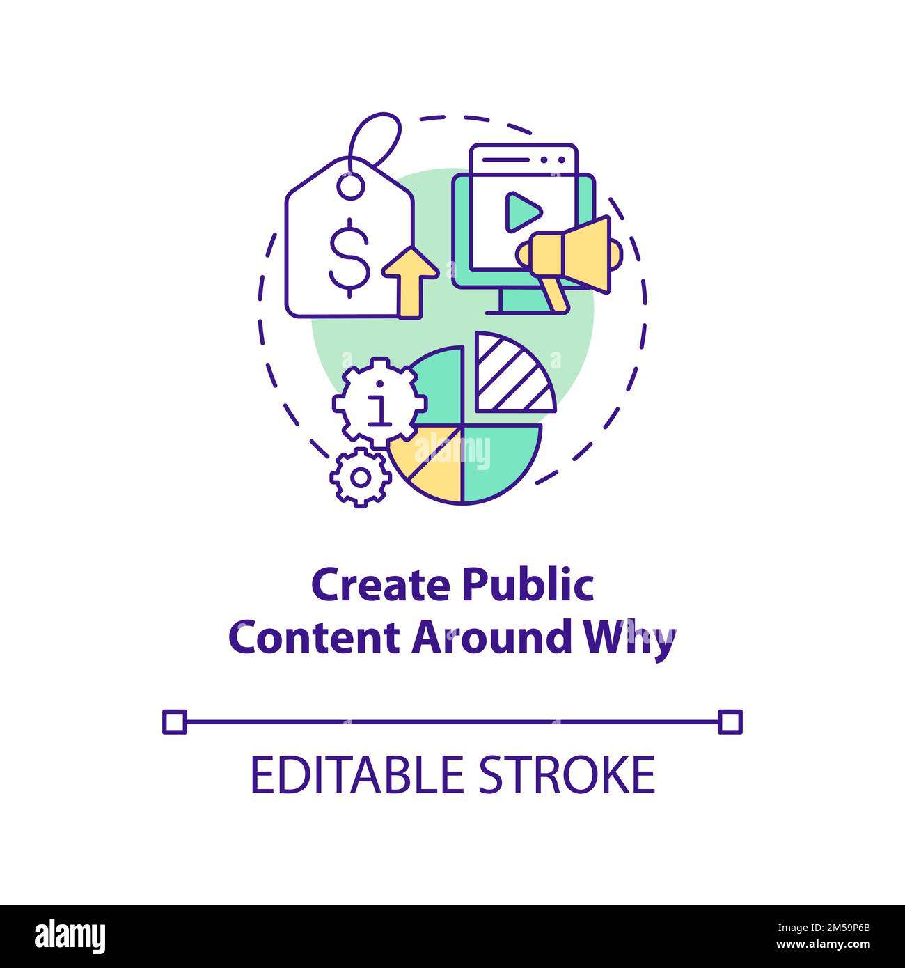 Create public content around why concept icon Stock Vector Image & Art ...