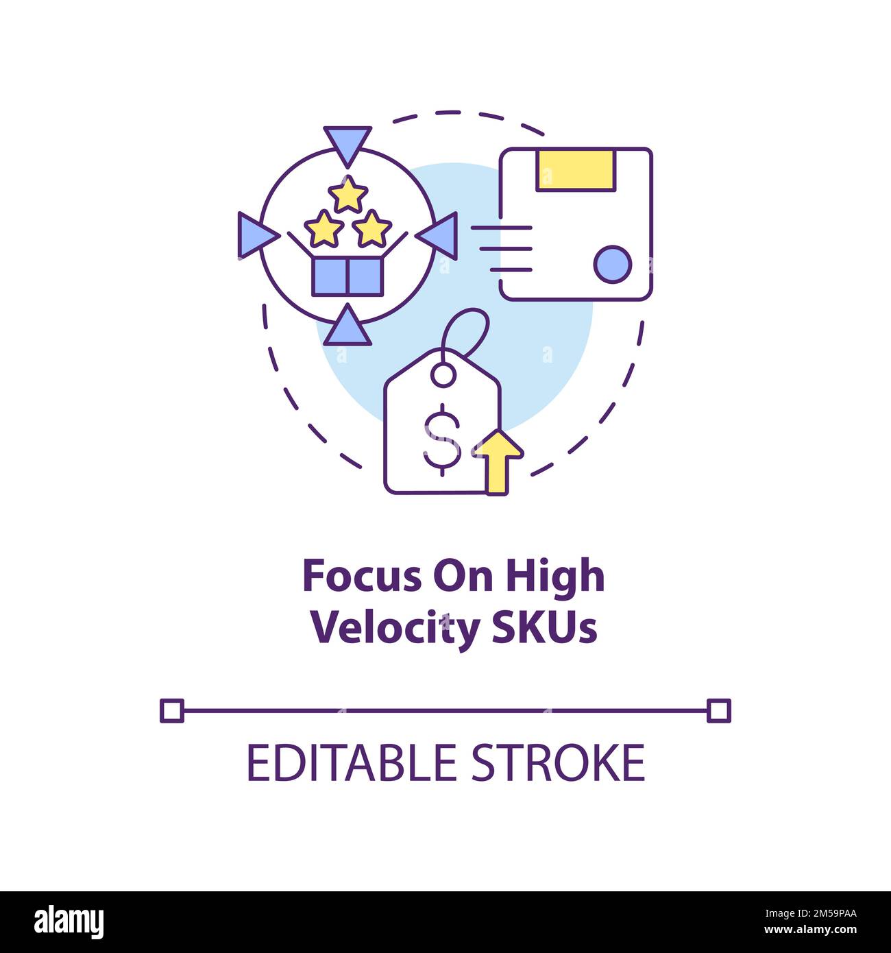 Focus on high velocity SKUs concept icon Stock Vector Image & Art Alamy