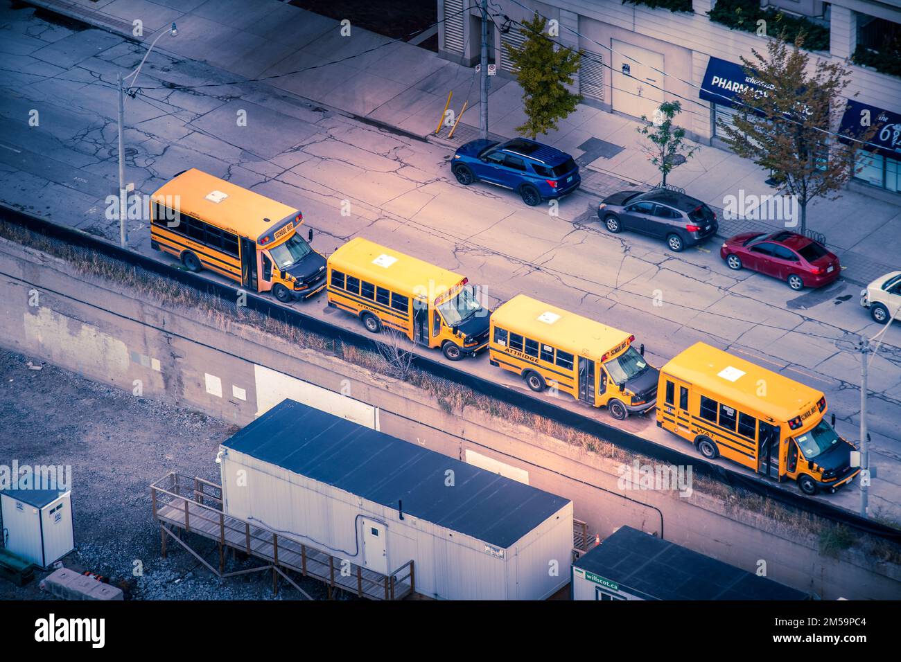 Yellow School Bus USA and Canada Stock Photo