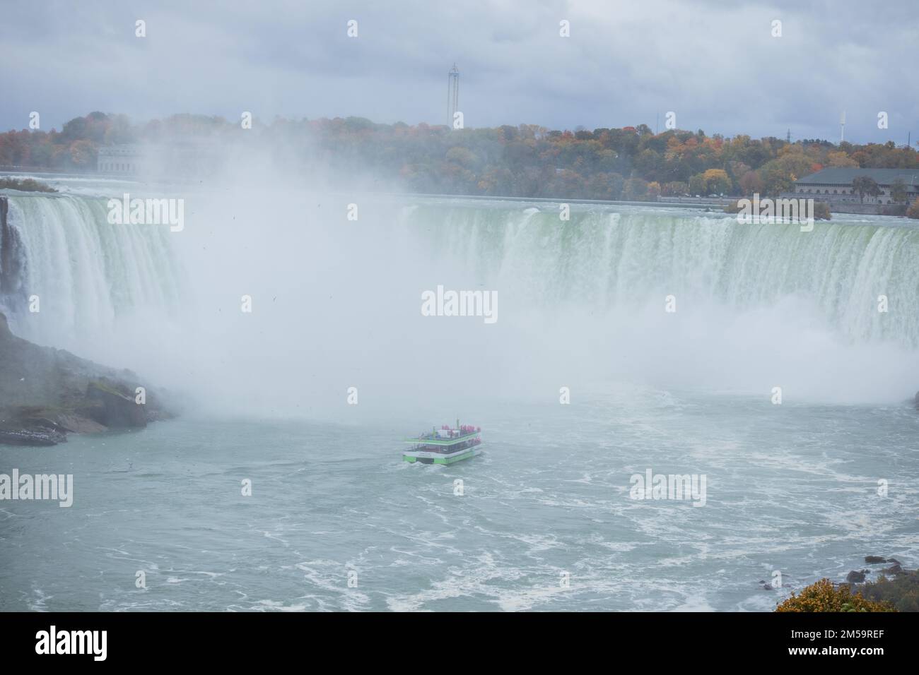 Niagara Falls from Canada and USA side Stock Photo