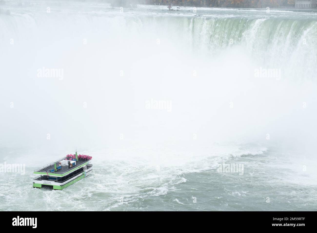 Niagara Falls from Canada and USA side Stock Photo