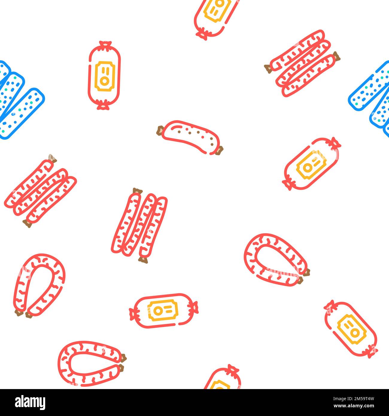 sausage meat pork vector seamless pattern Stock Vector Image & Art - Alamy