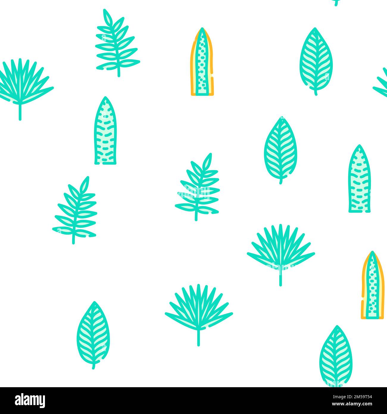 leaf tropical plant palm jungle vector seamless pattern Stock Vector ...