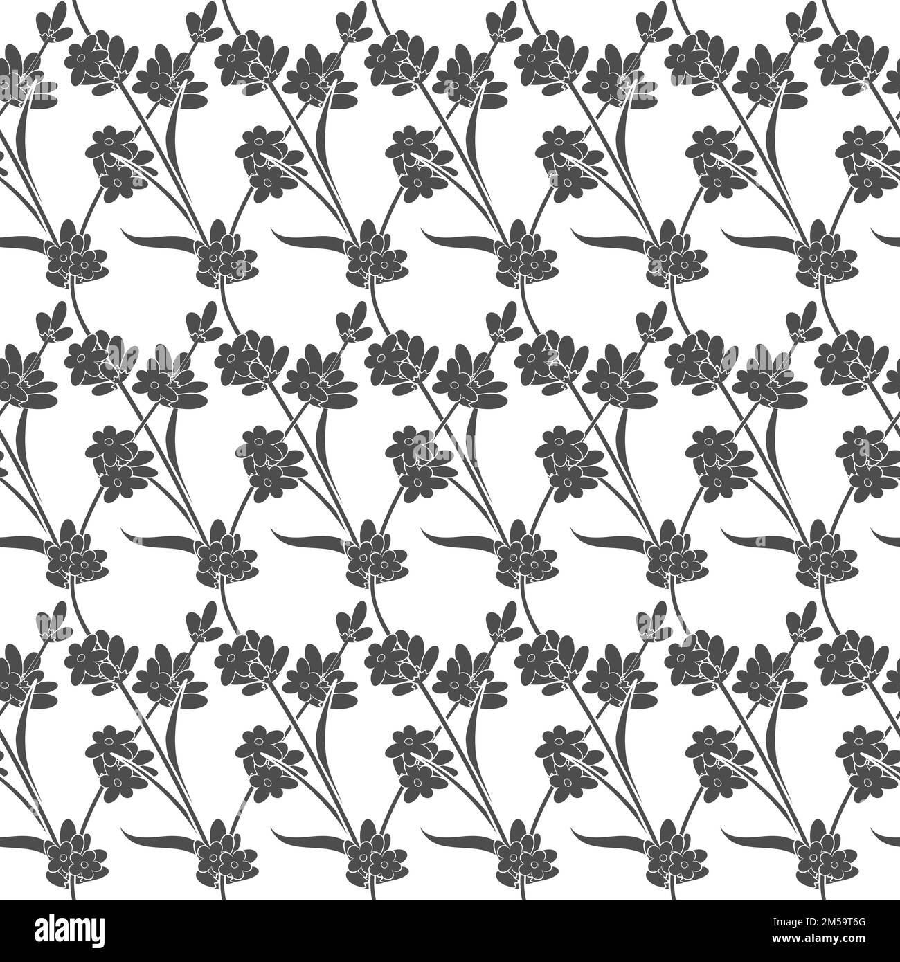 Seamless pattern with lavender sprigs. Vector floral background on white. Stock Vector
