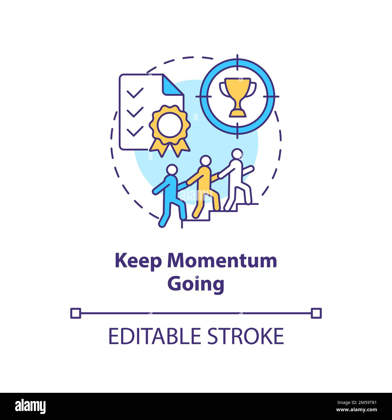 Keep momentum going concept icon Stock Vector
