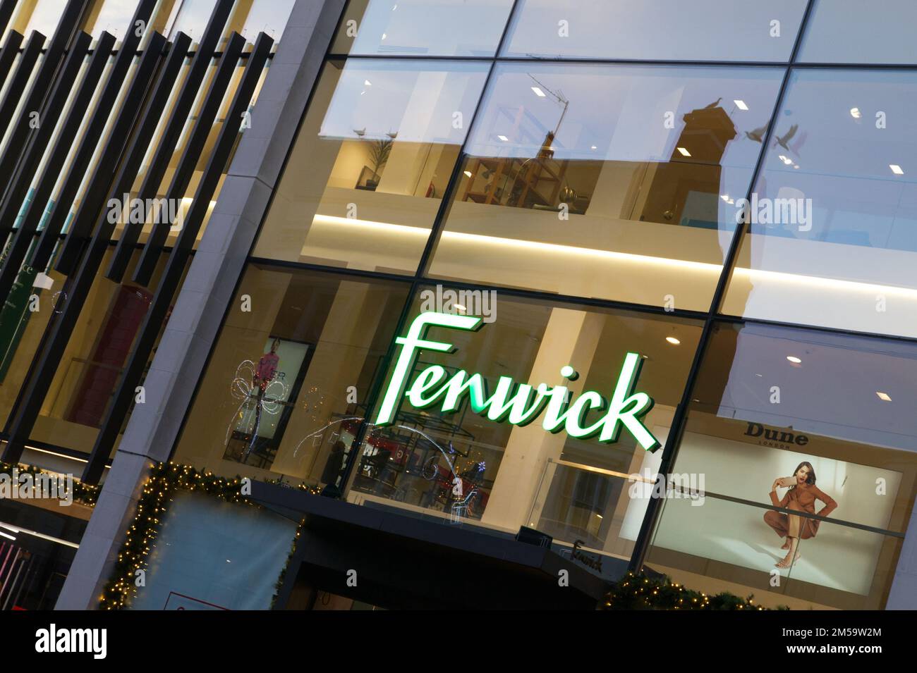 Exterior of Fenwick department store showing the store name Stock Photo