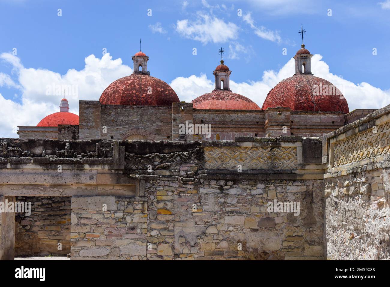 The church of San Pablo at the famous ruins of Mitla, a mesoamerican archeological site of the