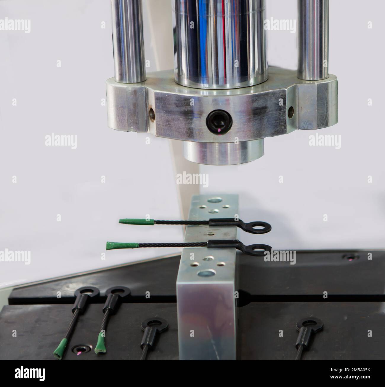 Slings wires cables clamping machine. Industrial machinery Stock Photo