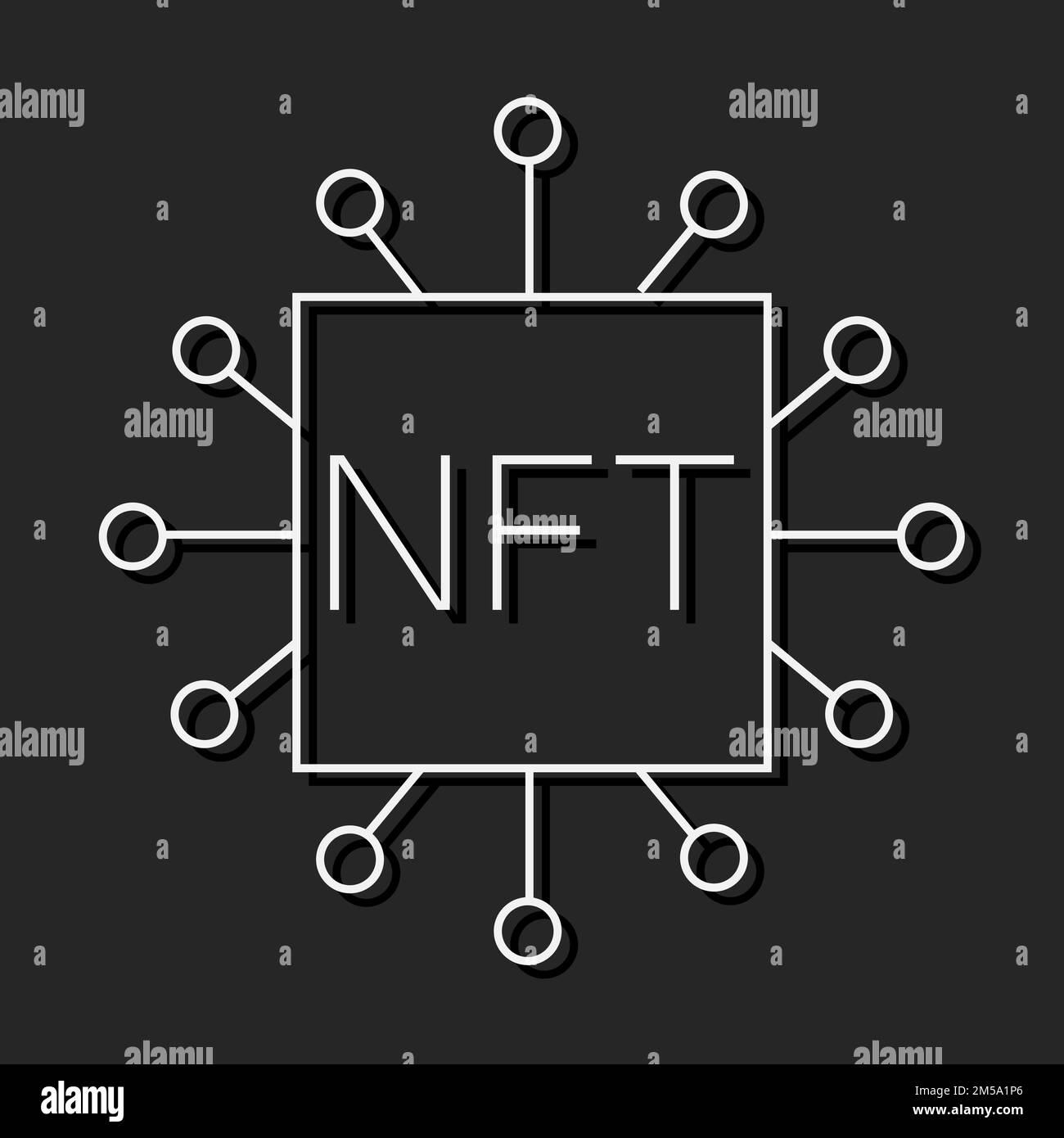 NFT technology line icon. Crypto Icon or Logo Symbol vector illustration. EPS 10 Stock Vector
