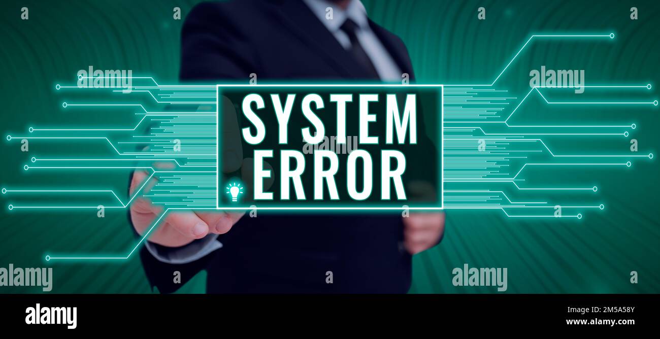 Conceptual caption System Error. Business approach Technological ...