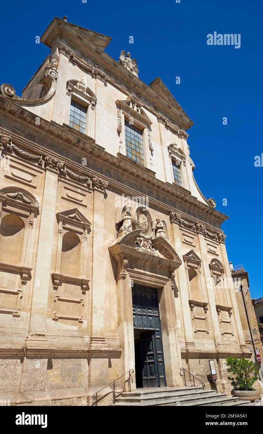 The Church of Jesus (the church of Gesù or Madonna del Buon Consiglio) Lecce, Apulia (Puglia), Southern Italy. Stock Photo