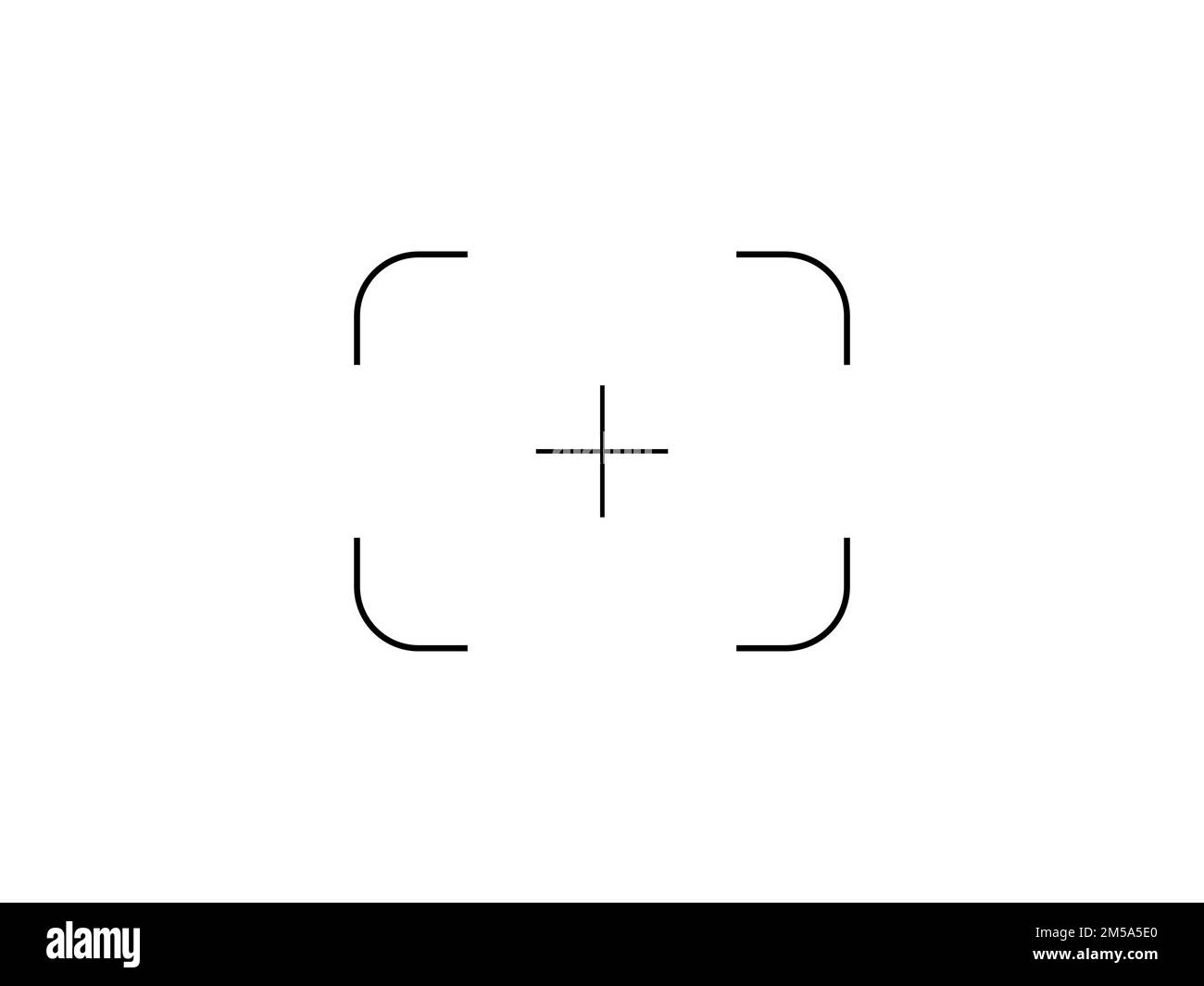 Picture shutter focus with cross viewfinder frame grid. Vector