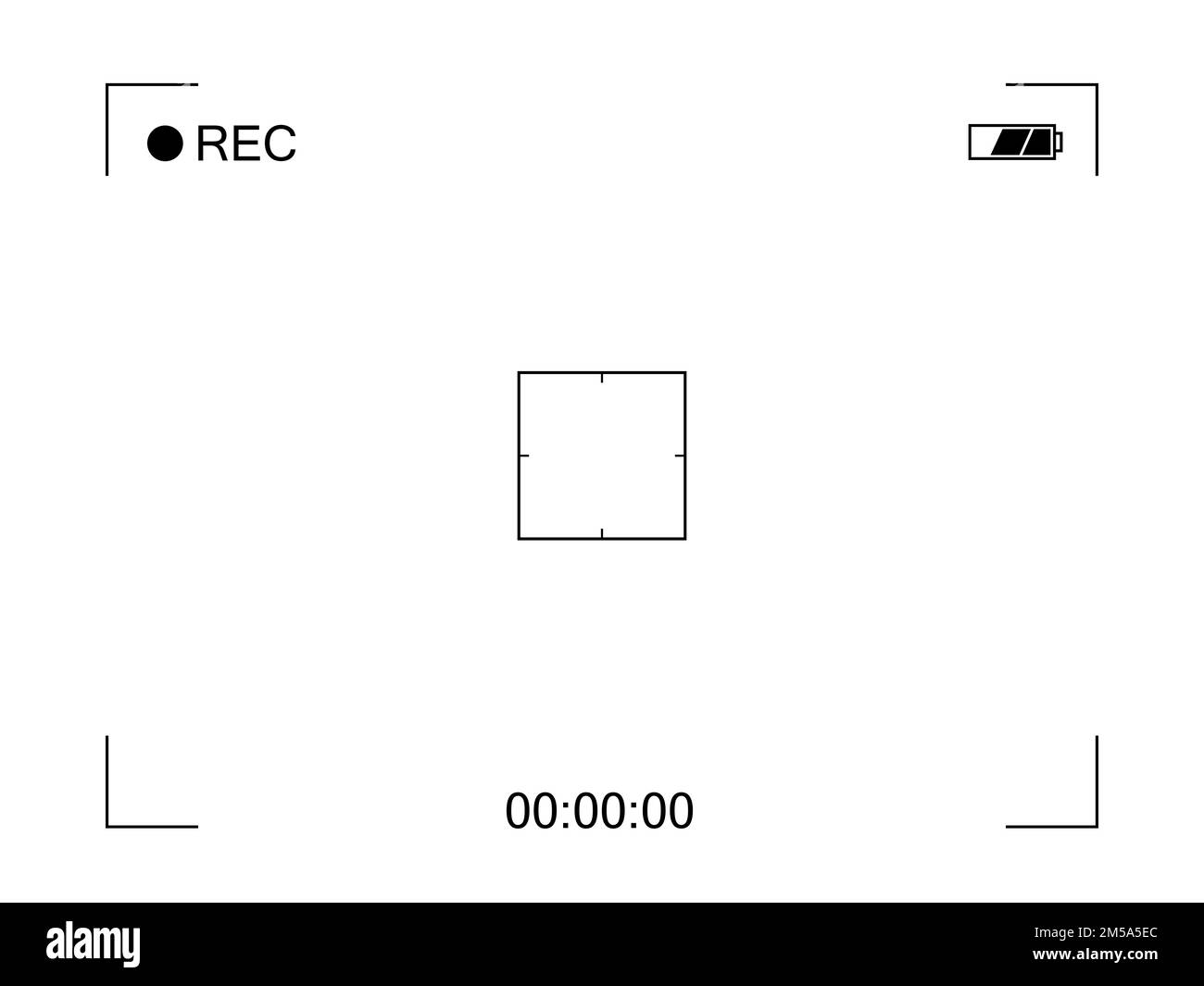 Vector white background with camera recording screen Stock Vector Image