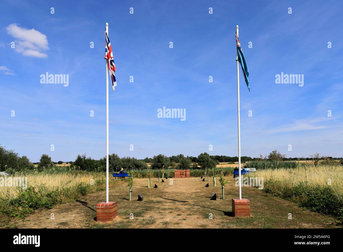 The Wellington Bomber Z8863 memorial, Whitemoor Prison Nature Reserve; March town, Cambridgeshire, England Wellington Z8863, MK.I based at RAF Marham Stock Photo