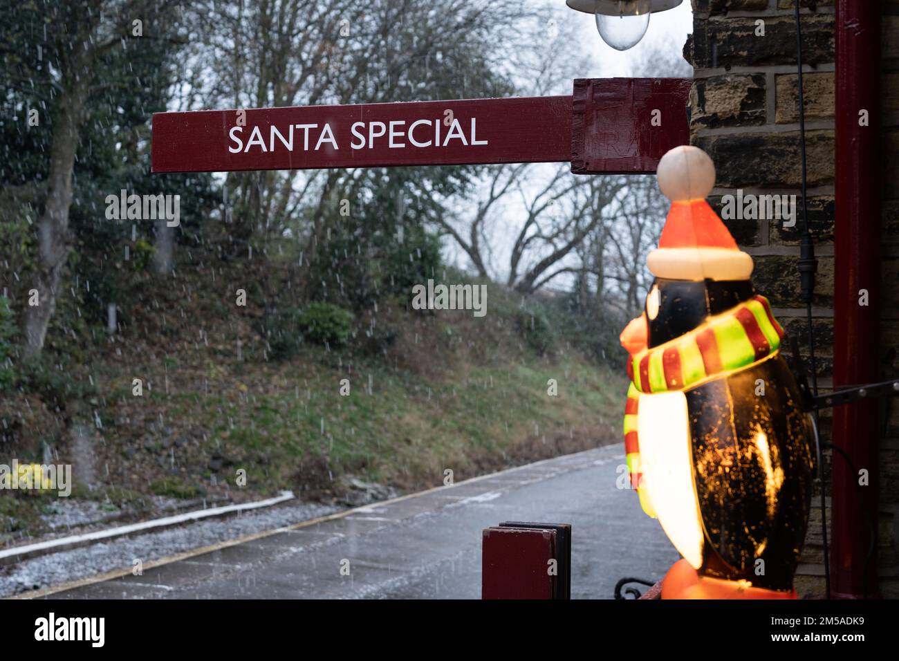 The Elf express at Keighley and Worth Valley railway. Stock Photo