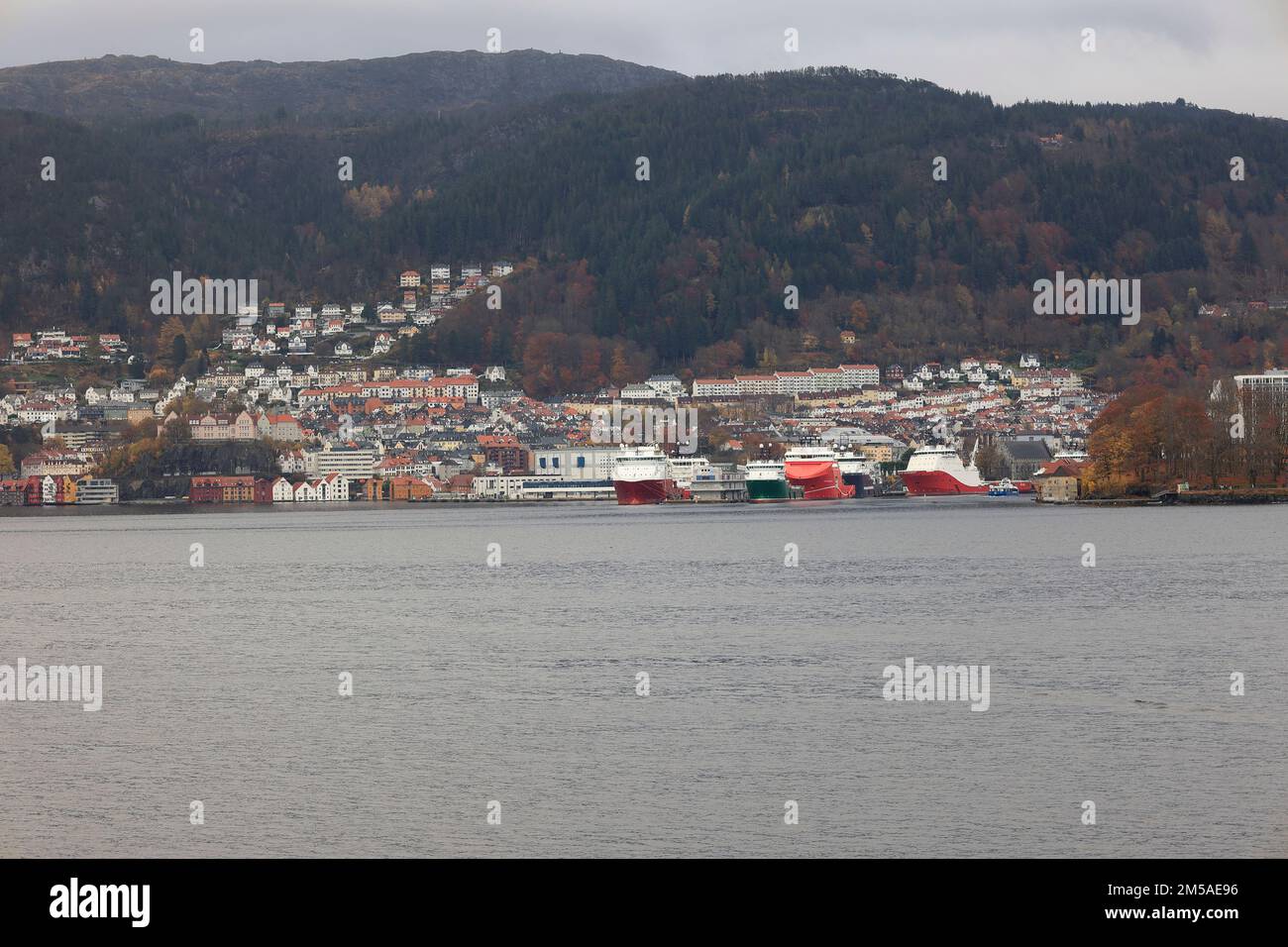 View of the port of Bergen in Norway Stock Photo