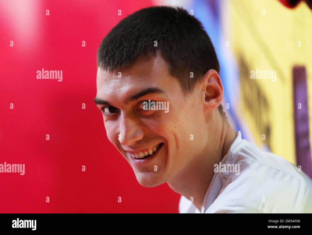 Belgrade, Serbia, 15 December 2022. Stefan Lazarevic of Crvena Zvezda ...