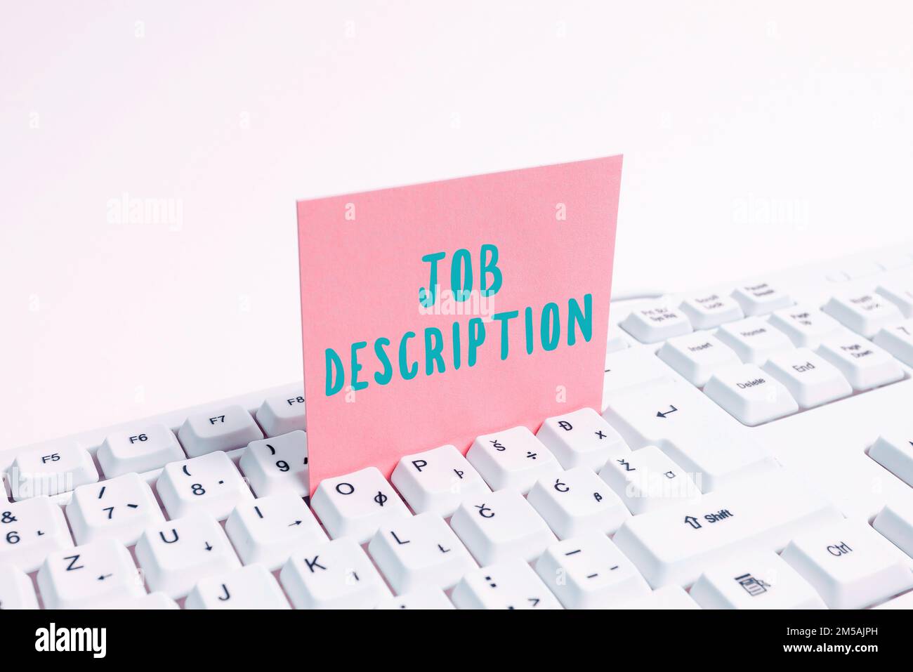 Text sign showing Job Description. Word for A document that describes ...