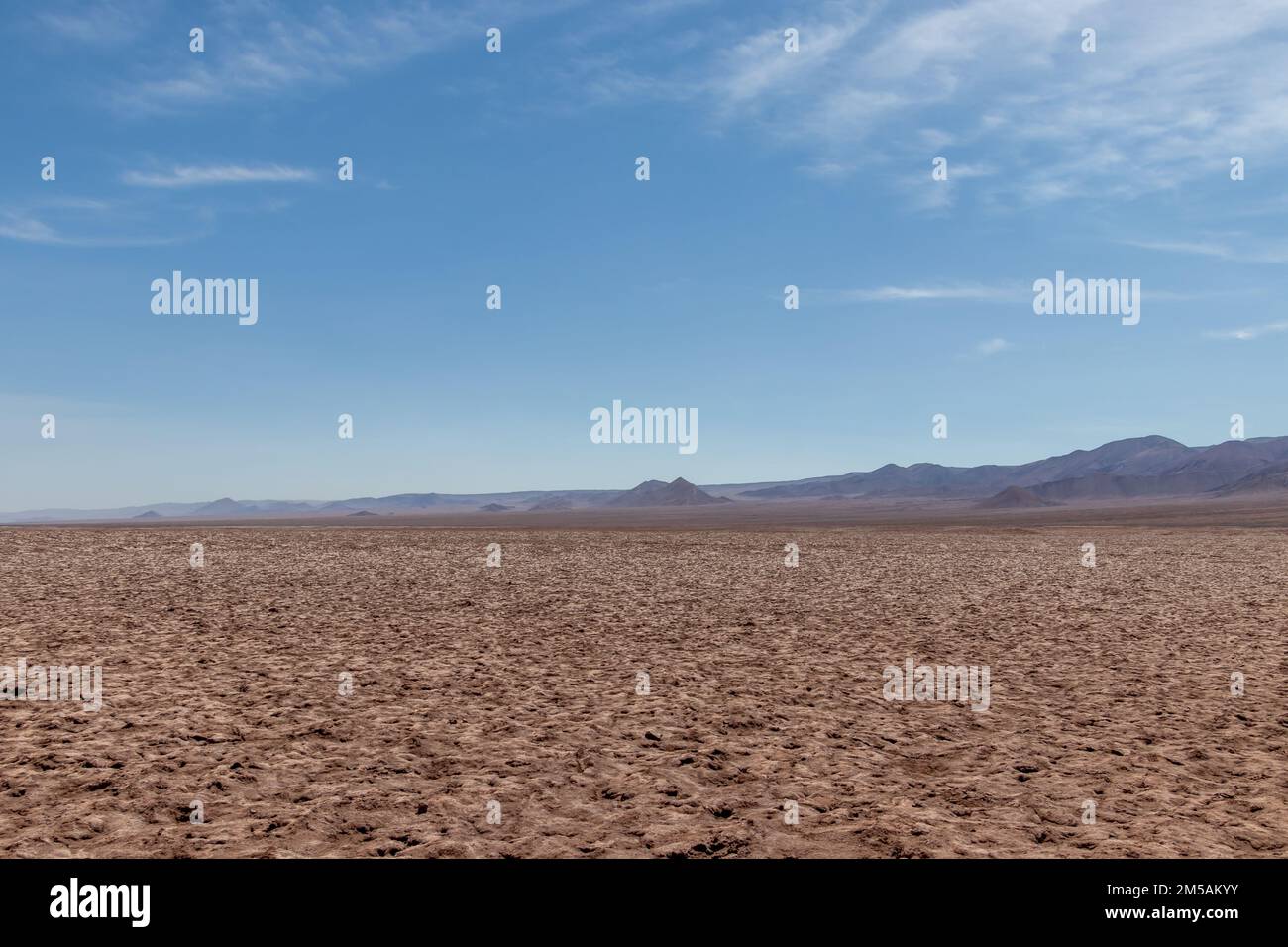 Salt dry infinite field of Atacama Desert in Chile, the driest desert