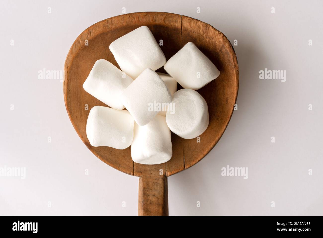 Marshmallows on a Wood Paddle Stock Photo