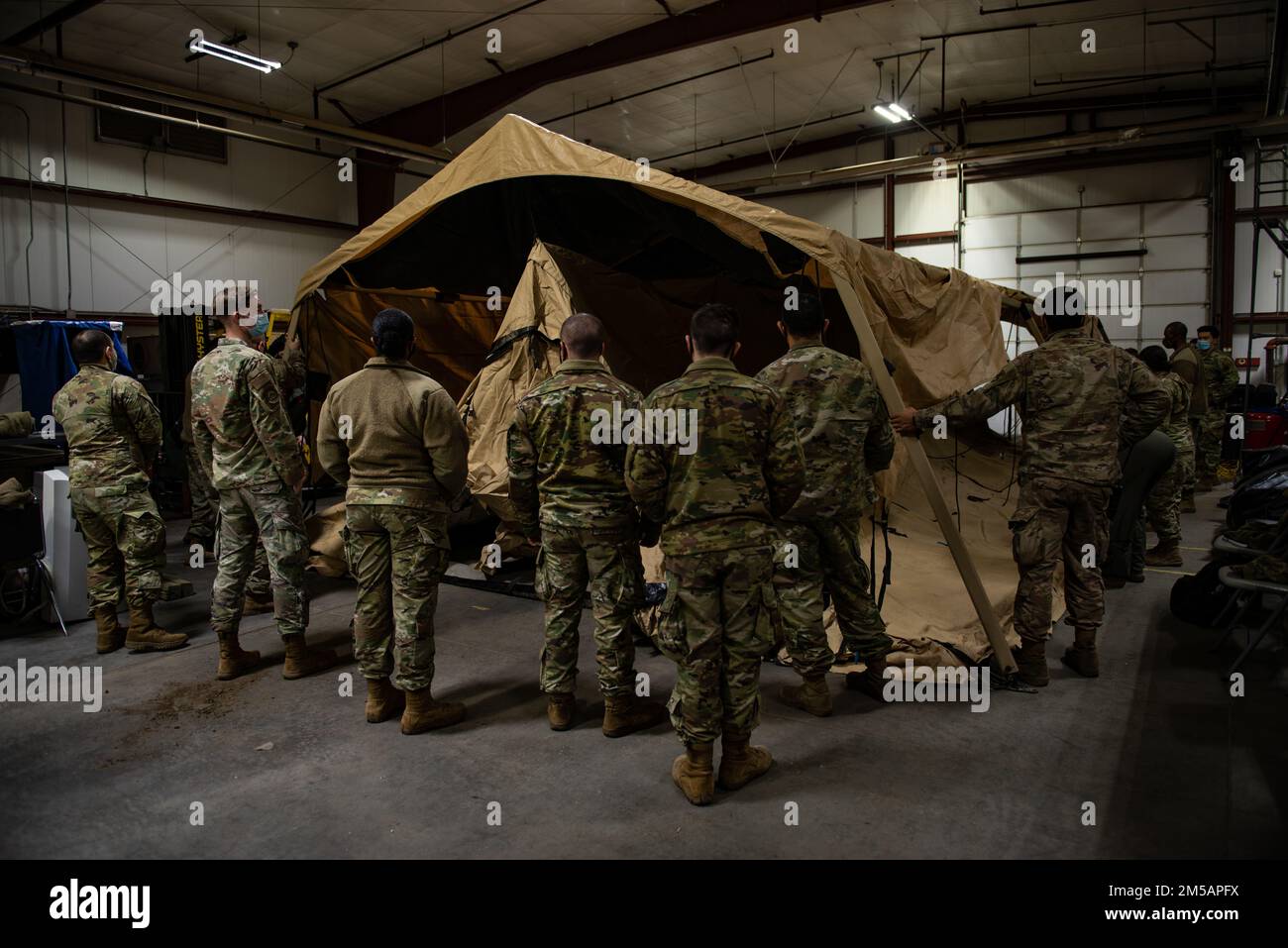 Members of the 366th Fighter Wing set up the wing operations center
