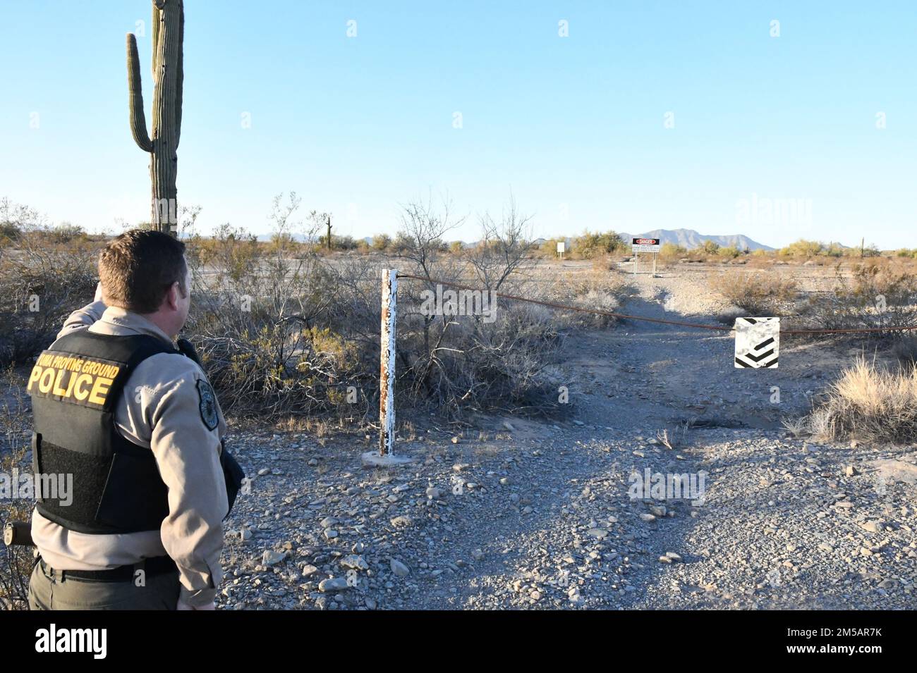 On March 24, Arizona Governor Douglas Ducey signed a bill authorizing concurrent criminal jurisdiction on U.S. Army Yuma Proving Ground (YPG). The change to concurrent jurisdiction will change the way traffic violations, trespassing, and illegal dumping are punished. Prior to the change, YPG Police only had the authority to issue DD Form 1408s, which have no penalty or deterrence associated with them for individuals who are unaffiliated with the Department of Defense. Now, the YPG Police will be empowered to issue Central Violations Bureau citations, which do have financial penalties associate Stock Photo