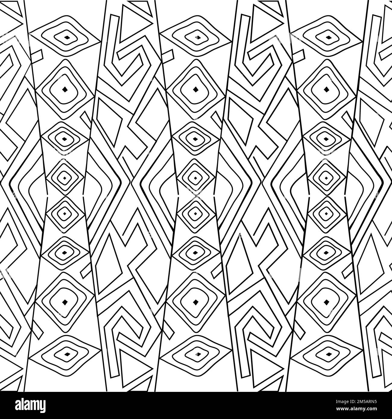 Ethnic geometric black and white seamless endless pattern; awesome pattern for prints; geometric abstract shapes on white background; Stock Vector