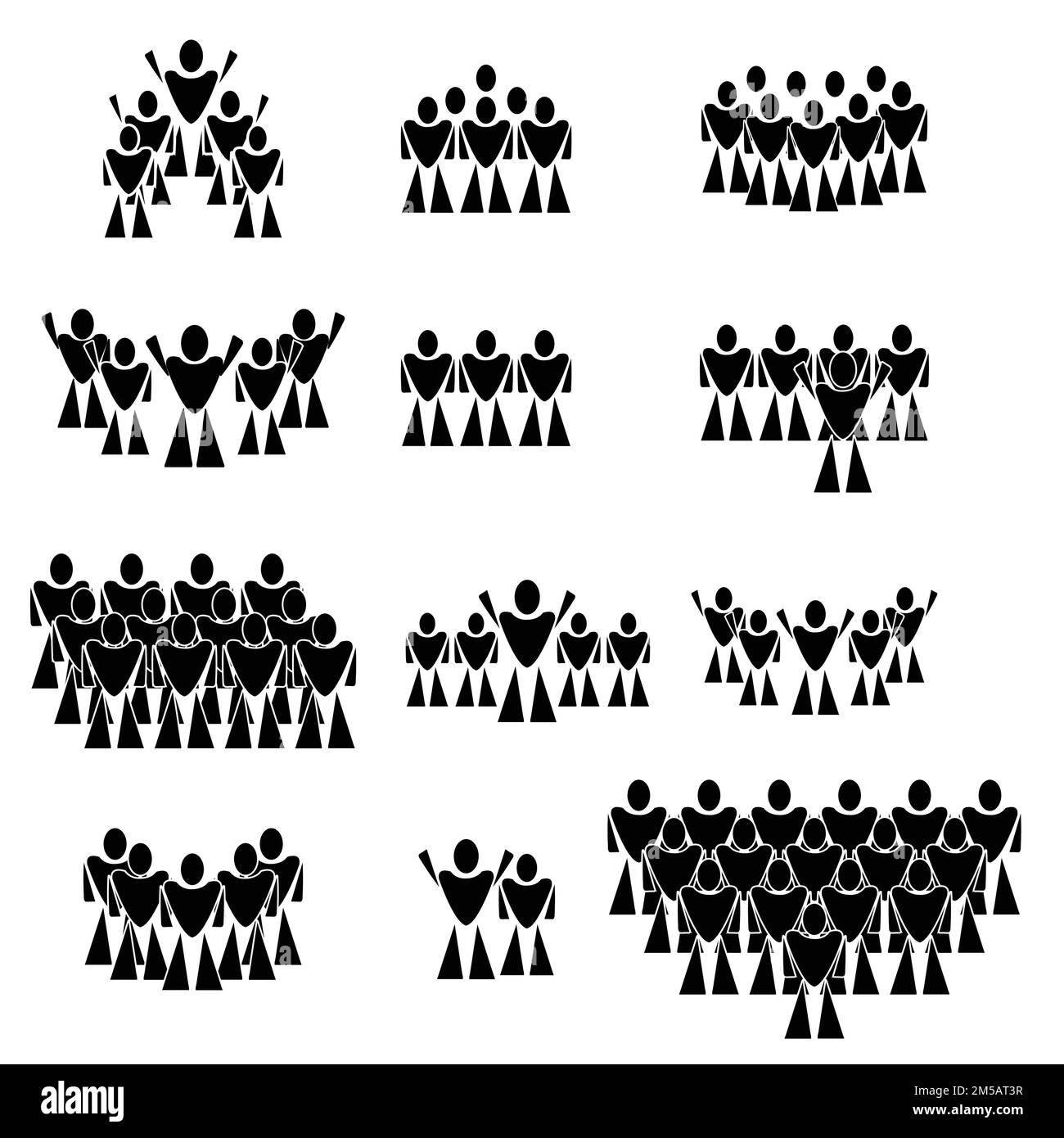 People icon set; Group of people icon; Group of people with raised hand; Vector illusration; isolated on white background Stock Vector