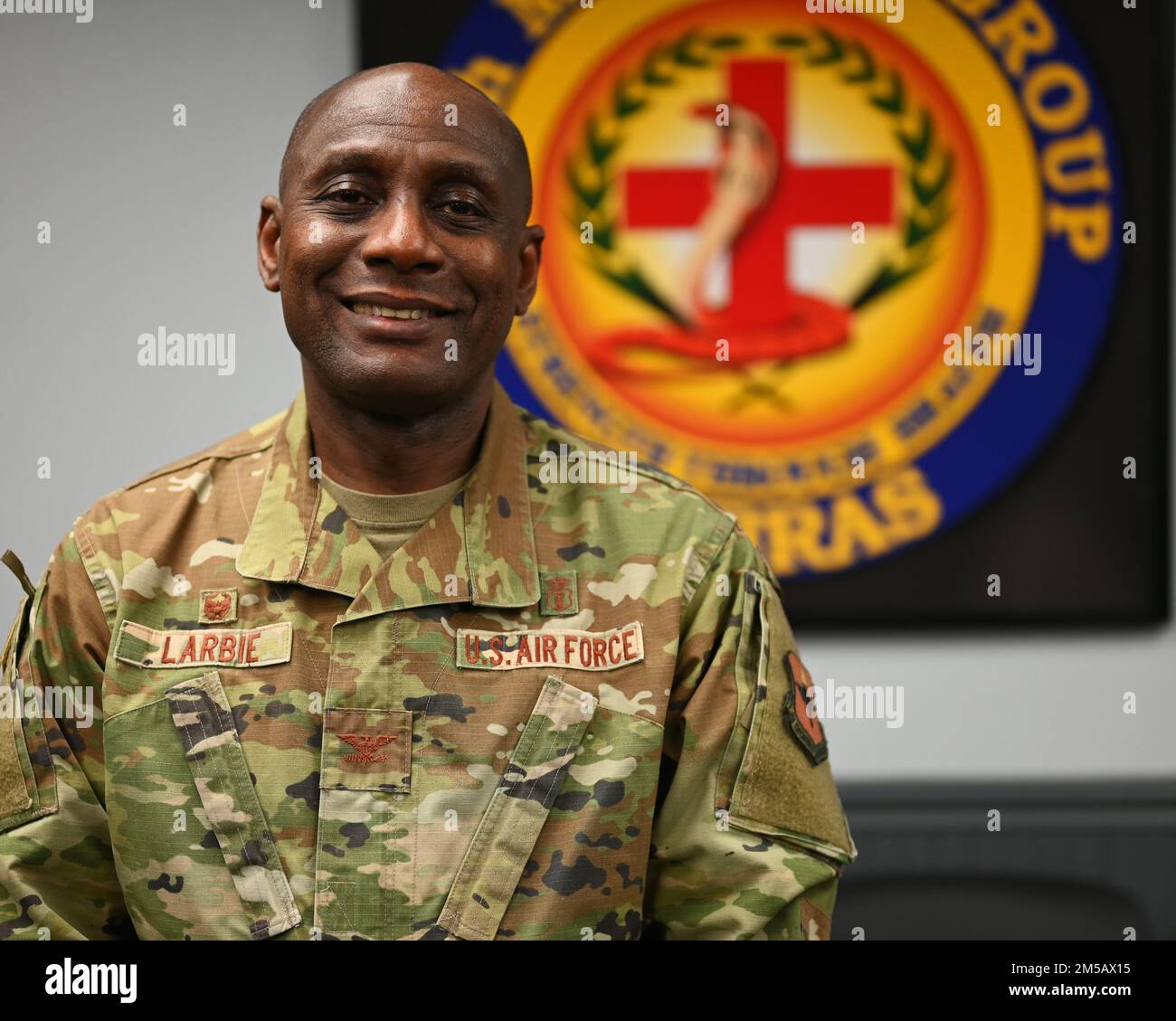 U.S. Air Force Col. Derek Larbie, 17th Medical Group commander, poses ...