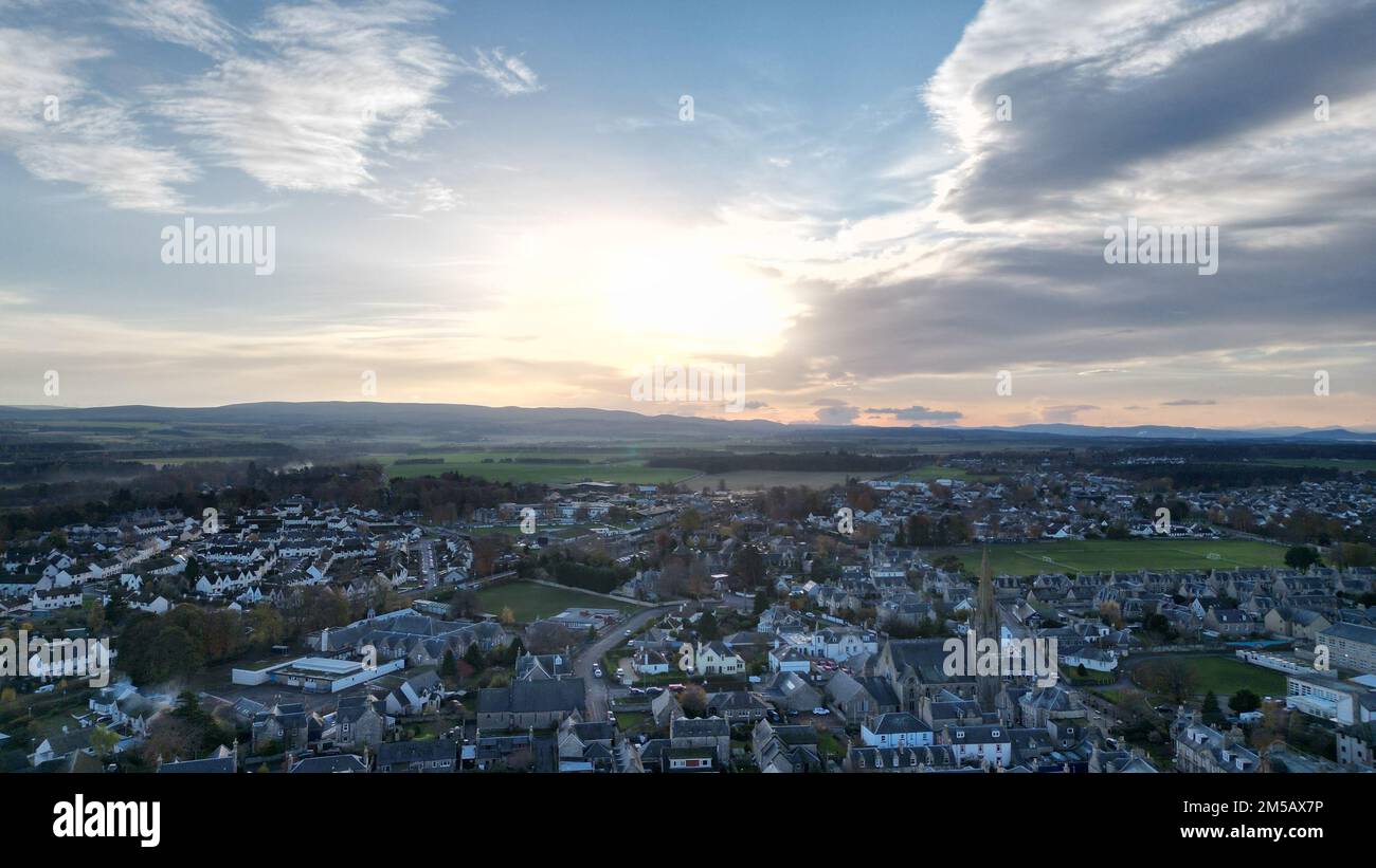 An aerial shot of Nairn town in Scotland Stock Photo Alamy
