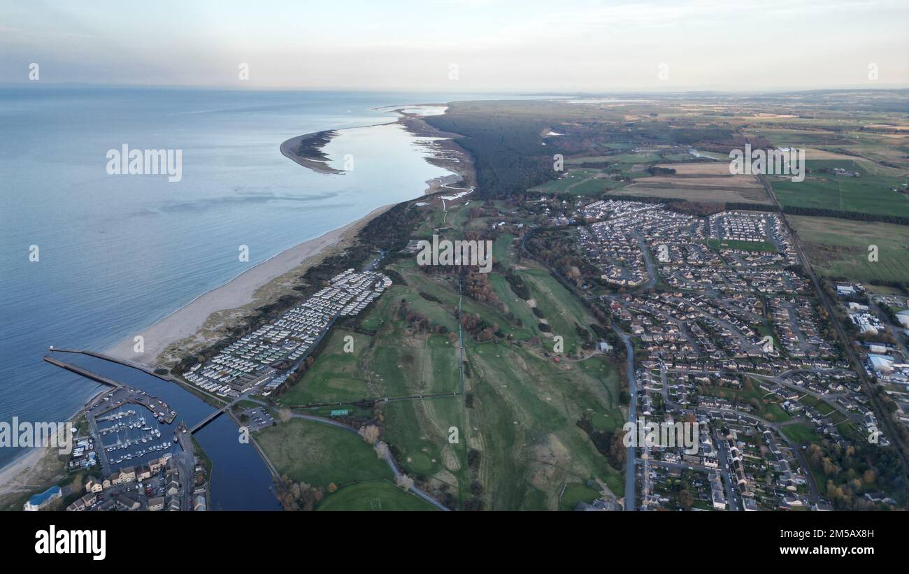 An aerial shot of Nairn town in Scotland Stock Photo Alamy