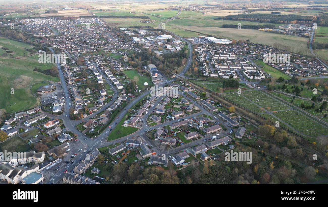 An aerial shot of Nairn town in Scotland Stock Photo Alamy