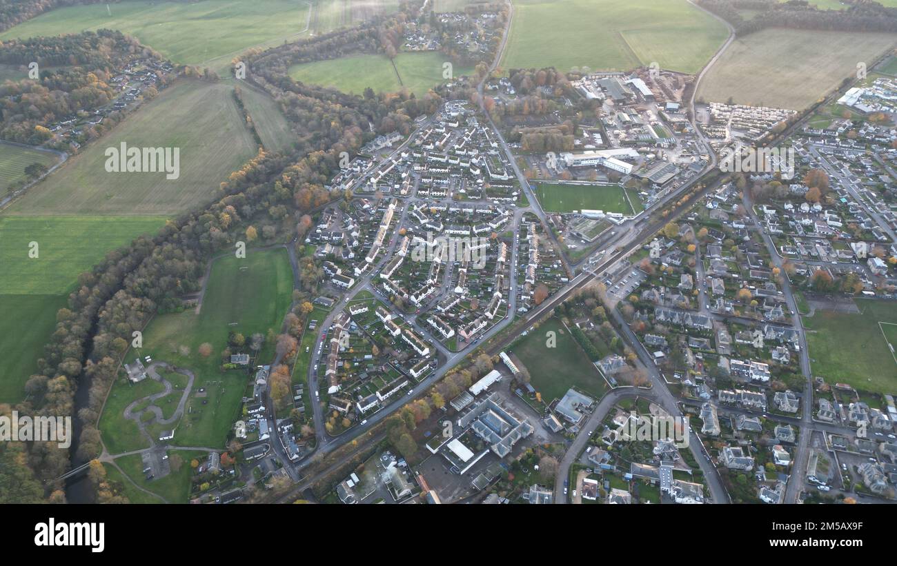 An aerial shot of Nairn town in Scotland Stock Photo Alamy