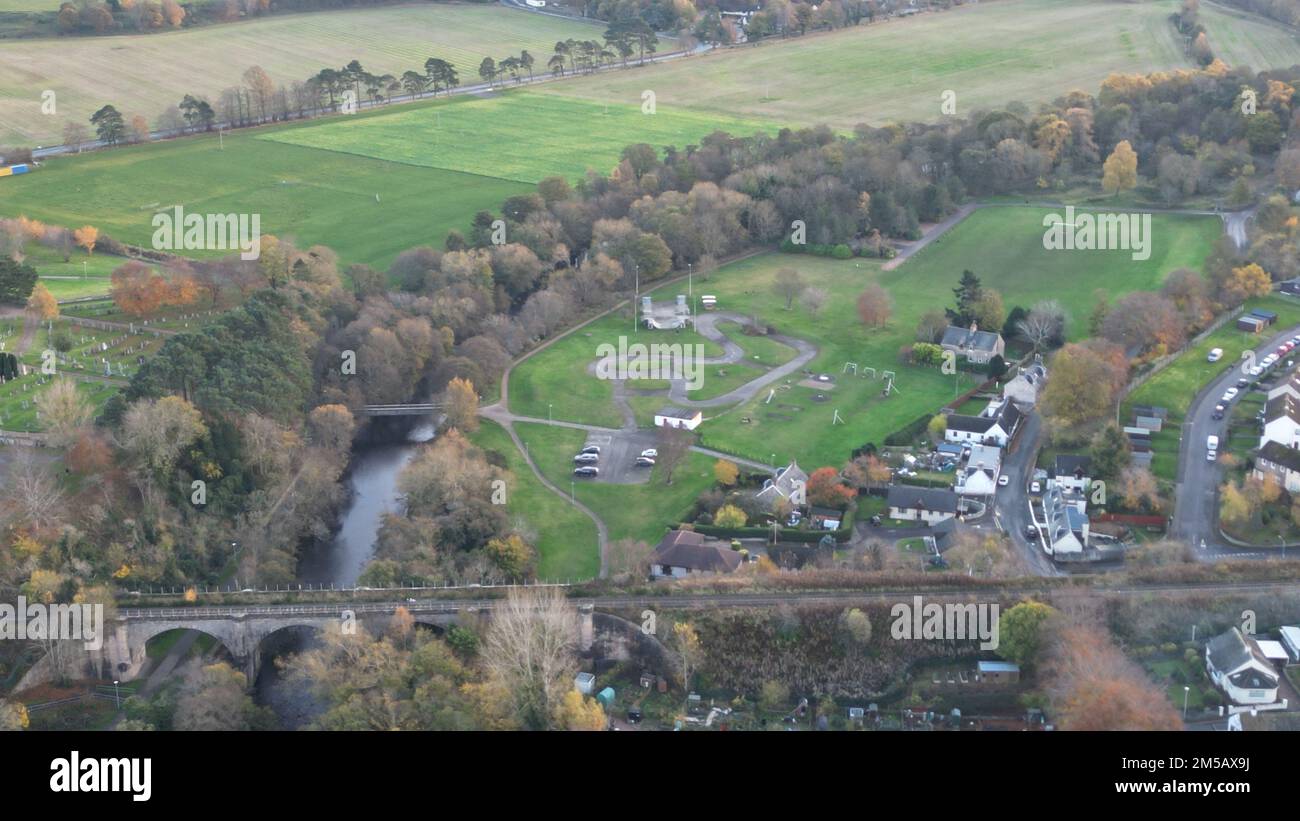 An aerial shot of Nairn town in Scotland Stock Photo Alamy