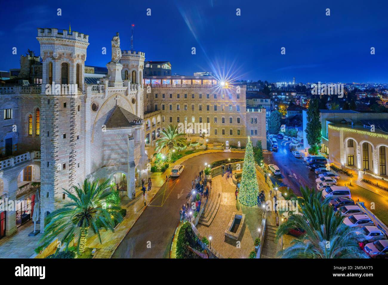 Jerusalem, Israel December 24, 2022 Christmas eve view of the