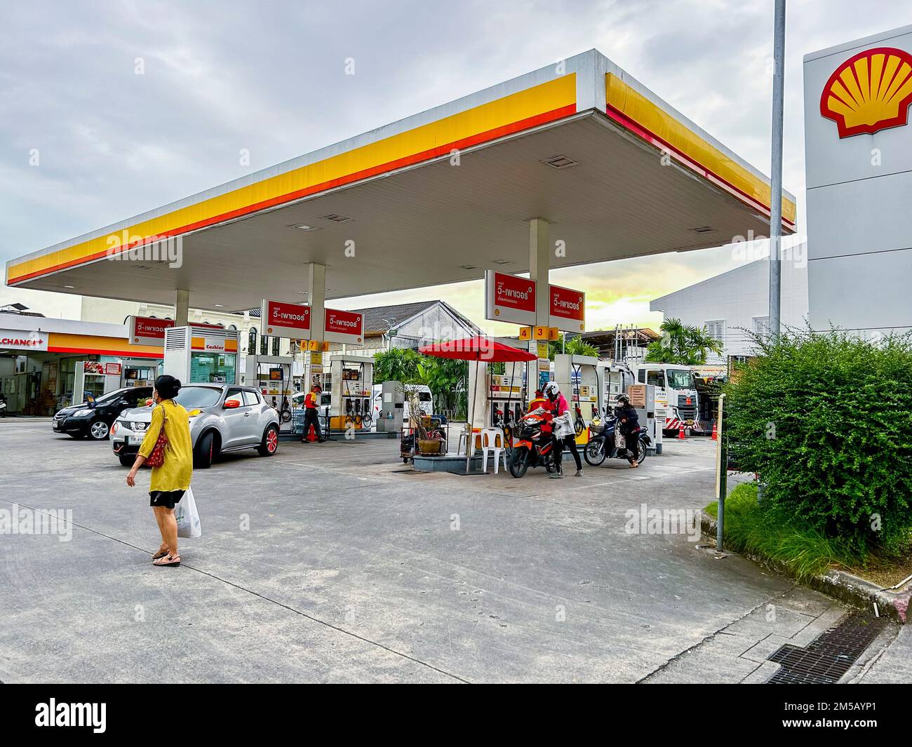Phuket, Thailand, Shell Gas Station, Service Station, Outside ,Gas Pumps Stock Photo Alamy