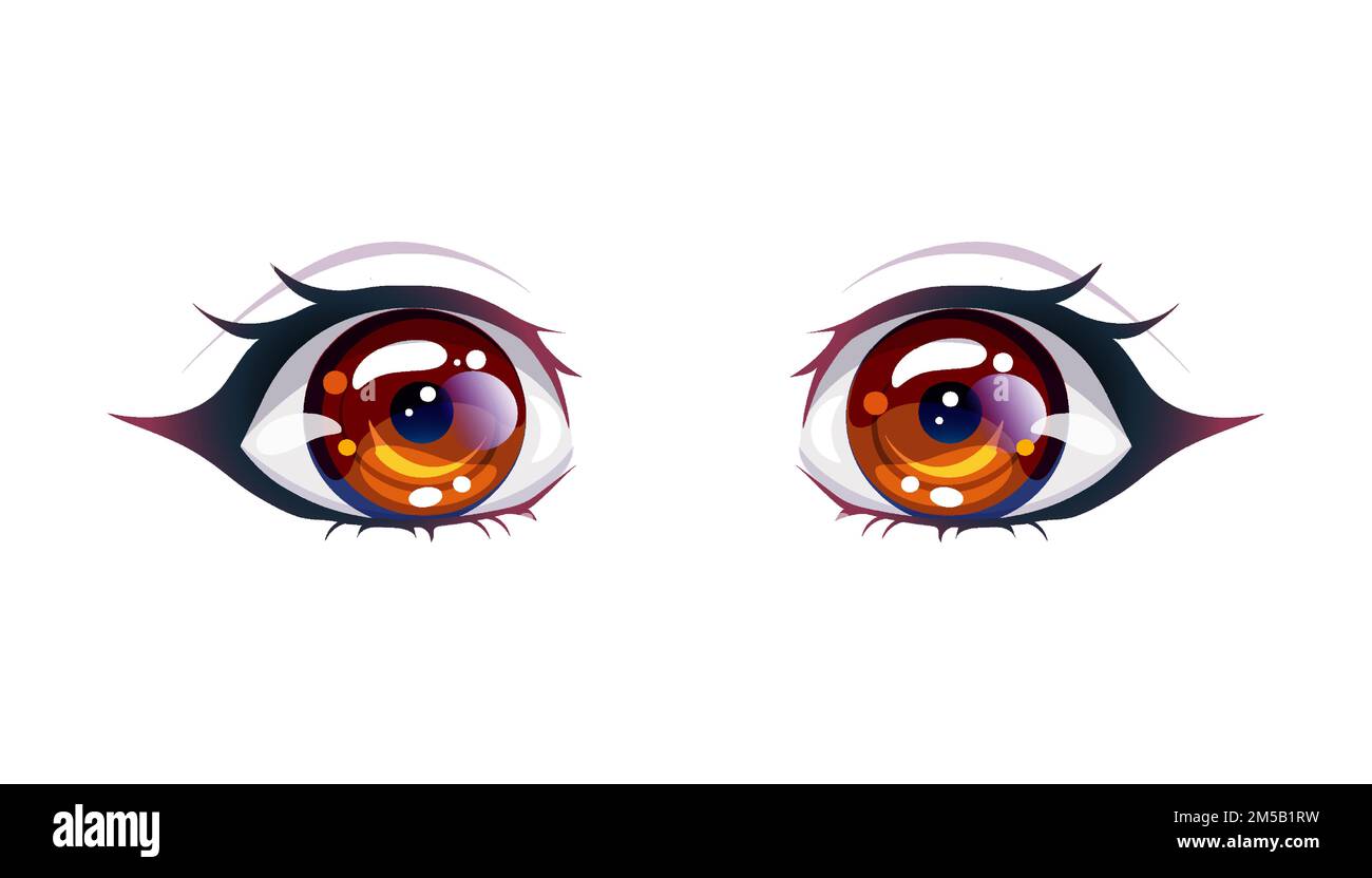 Isolated Set Anime Eyes Girl Kid Stock Vector (Royalty Free) 1536486275