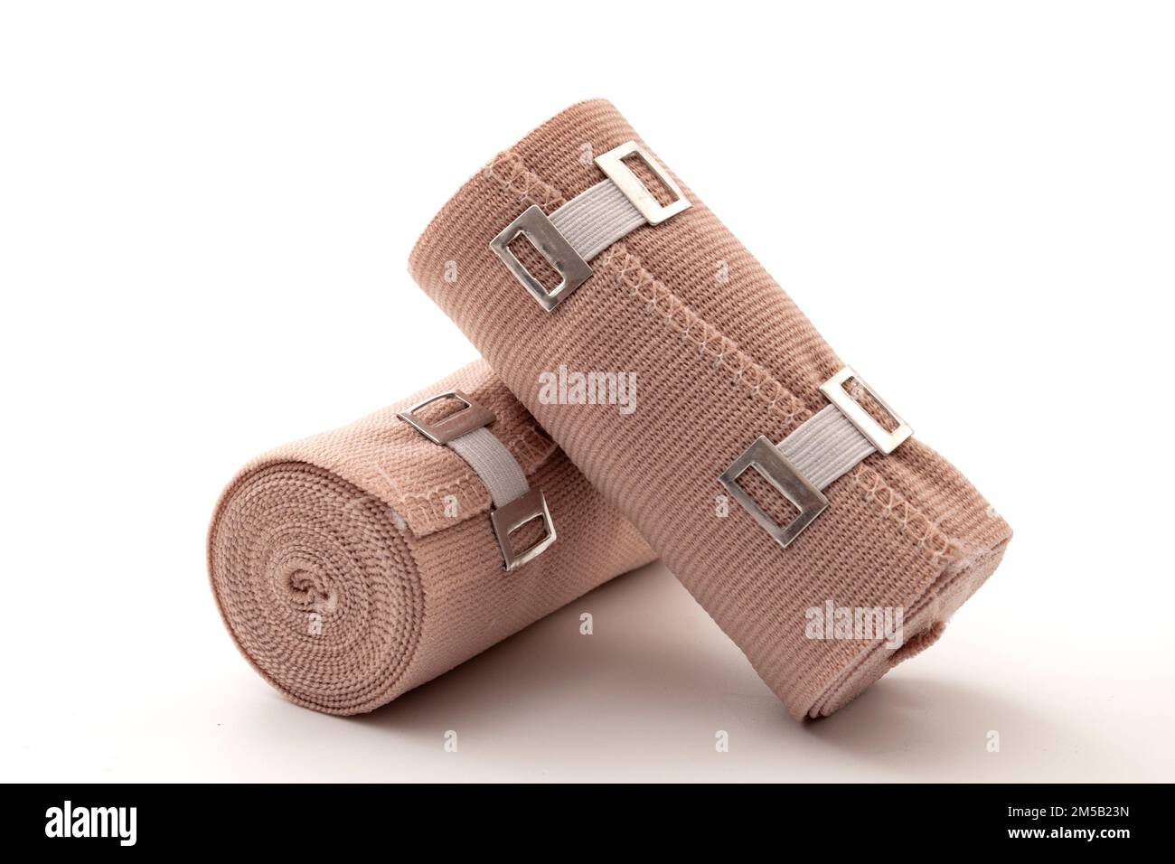 Set of medical compression wrap bandage isolated on white background