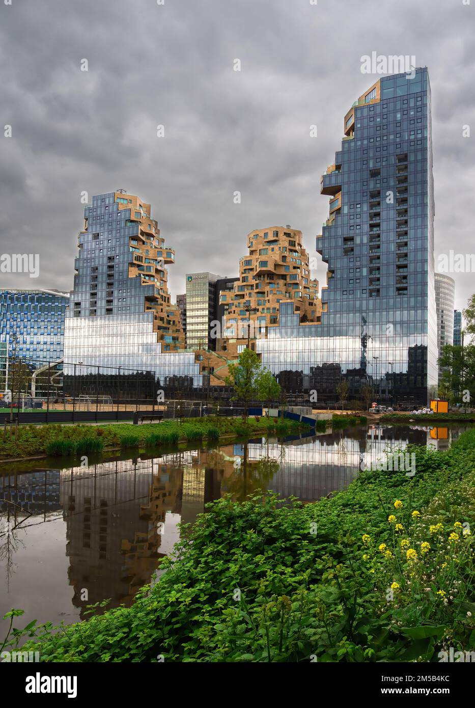 Amsterdam, Netherlands - April 27, 2022: Modern futuristic architecture called The valley in the Zuidas business district in Amsterdam. Stock Photo