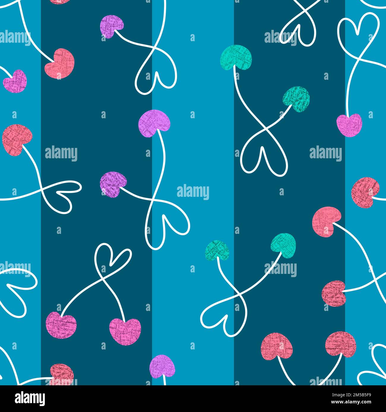 Qual Patterns Summer fruit seamless cherry and love hearts pattern for wrapping paper ...