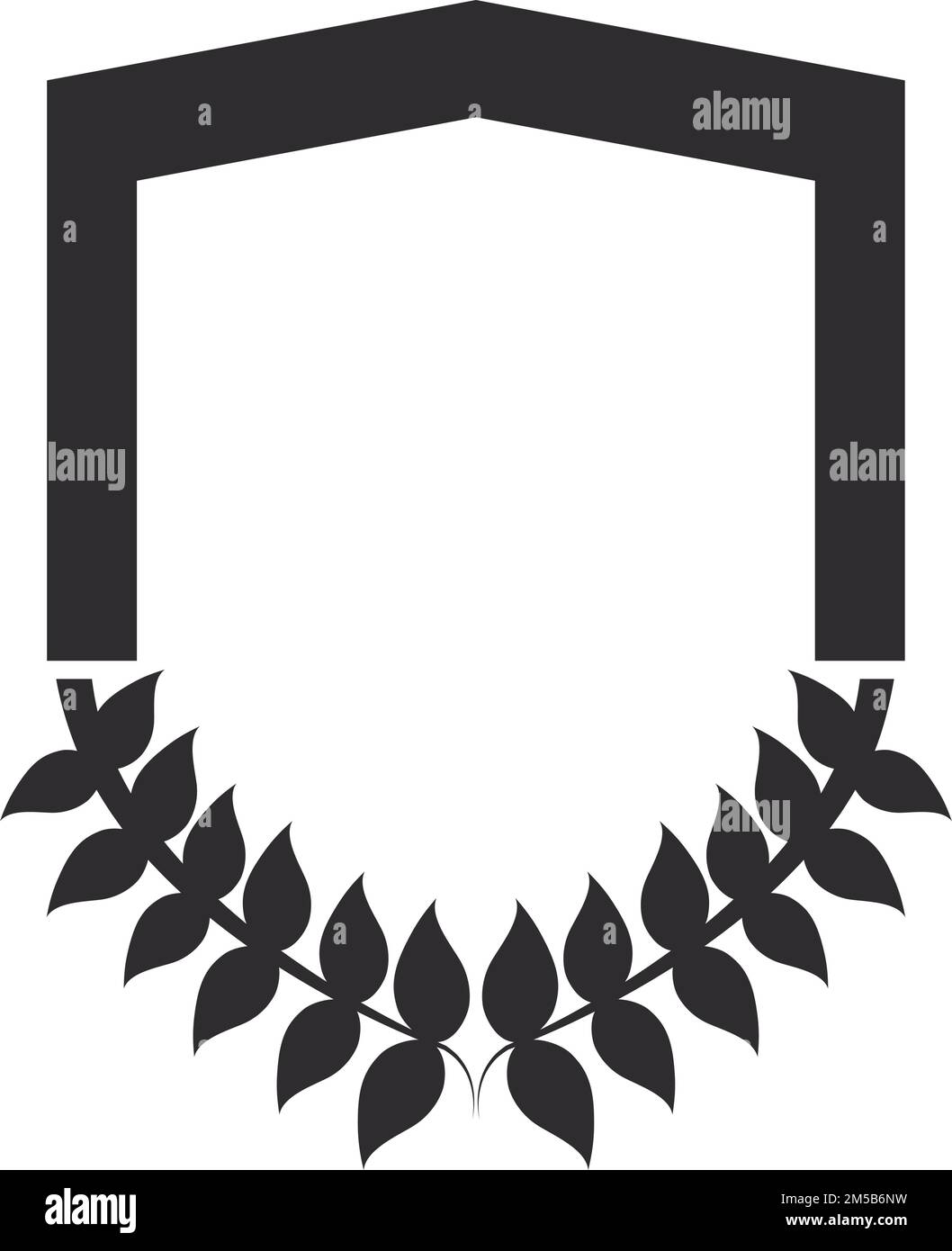 Leaf Ribbon Shield Template Blank Stock Vector Image & Art - Alamy