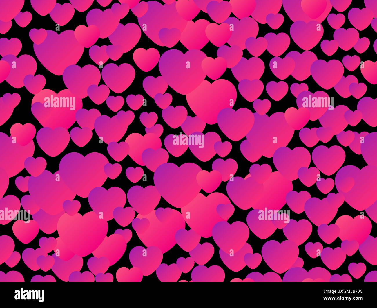 Hearts seamless pattern for Valentine's day. Gradient pink hearts on a ...