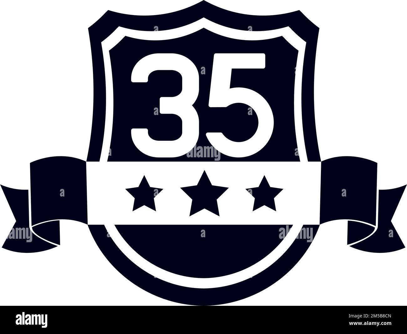 badge with number thirtyfive Stock Vector