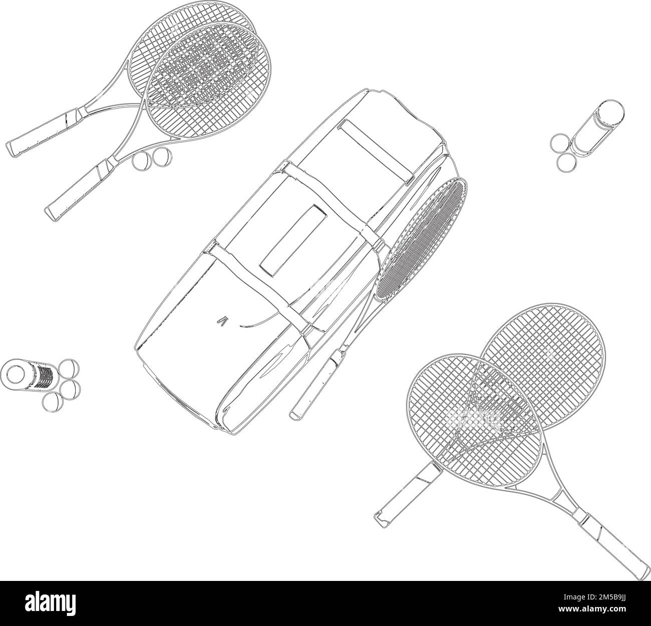 Tennis Equipment Vector. Illustration Isolated On White Background. A