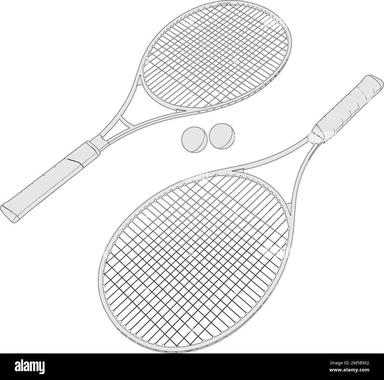 Two tennis rackets Black and White Stock Photos & Images Alamy
